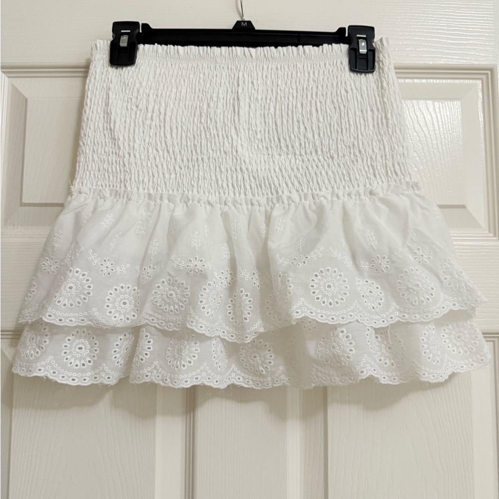 White Eyelet tube top